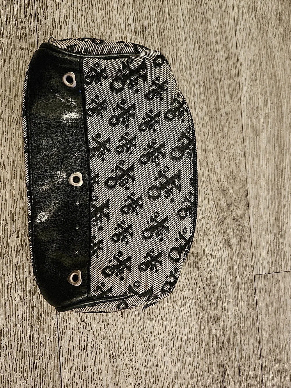 XOXO Black Patterned Cosmetic Pouch with Gloss Trim